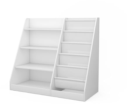 Vicco Kinderregal Weiß Conny mit großen Ablagen - 90x81x40 cm aus Spanplatte - Bücherregal ideal fürs Kinderzimmer, durchdachtes Design für maximale Raumnutzung