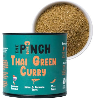 THE PINCH Thai Green Curry Assaisonnement thaï 100% naturel et sans sel. Idéal pour les recettes saines à base de poulet, de poisson, de fruits de mer et légumes