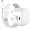 USB C Charger Plug, 20W Dual Ports USB A + TYPE-C PD Wall Charger For Lenovo Tab M10 (Gen 3)/M10 Plus (3rd Gen)/M11/M10 HD (Gen 2)/Tab P11/P11 Pro/P11 Plus/P12 Plug with Cable (WHITE)