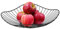 Dokeno Cesta de Frutas, Frutero Negro Metal Frutero 30x30x6.5cm Grande de Hierro Cocina Modernos Cesta de Frutas Gran Capacidad Frutero, para Frutas, Verduras y Aperitivos