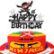 Xsstarmi 1 Packung Ninja Happy Birthday Tortenaufsatz, schwarzer Glitzer, Ninja-Kuchenaufsätze, Kampfsport, Karate, Kung Fu-Krieger, Kuchenpicker für Ninja-Thema, Babyparty, Kindergeburtstag, Party,