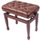 LGESR Klavierhocker Deluxe Solo-Klavierbank, höhenverstellbarer Klavierhocker mit eleganten Hufeisenbeinen und Massivholzrahmen, 55 x 34 x 47–57 cm, Teak, Schwarz, Mahagoni