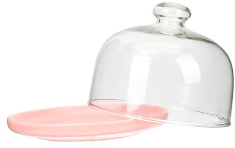 Amosfun Piatto Per Torta E Frutta in Ceramica Da 6 Pollici Con Coperchio in Multiuso Facile Da Pulire Per La Presentazione Dei Dessert