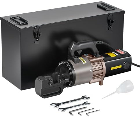 VEVOR Taglierina Idraulica Elettrica Portatile per Barre d'Armatura Diametro di Taglio 5-28mm 2000W, Utensile da Taglio per Barre d'Armatura Taglierina in Ghisa e Alluminio con Valigetta Attrezzi