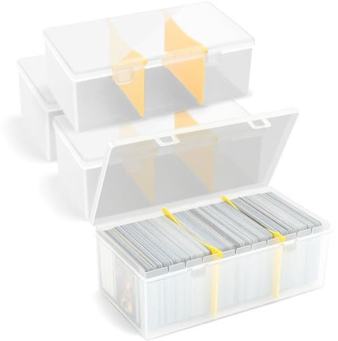 QUOTRE 4 Pezzi Scatola Porta Carte, Deck Box Magic Trasparente con 2 Divisori Rimovibili – Porta Carte MTG, TCG, Yu-Gi-Oh, Gamegenic Deck Box per Trading Card Storage,Contiene oltre 2460 Carte