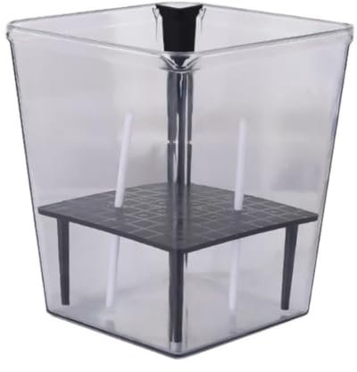 Pack de 2 Maceta Orquídea con Sistema Autorriego – Maceta Grande (15x13 cm) y Pequeña (11x6,8 cm) – Macetas Decorativas Interior - Macetero orquídeas Transparente Macetas Plástico