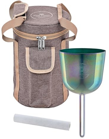 Sonic Energy 4,25 Zoll Solfeggio Kristallklangschale – Fa 639 Hz, Ton Dis5 – Für Meditation, Yoga, Klangheilung – Inkl. Zubehör (ESOLCSB639)