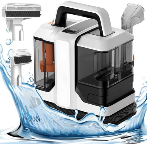 Handheld Carpet and Upholstery Cleaner, Portable Spot Carpet Cleaner with 2 Brush Head, 450w 11kpa Strong Suction Spot & Stain Remover, For Couch, Rugs, Car Seats and Pet Stains