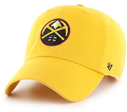 47 Brand NBA Unisex Basketball Team Alternate Primary Logo Clean Up Adjustable Cap Dad Hat Adult One Size Fits All, Denver Nuggets, Einheitsgr��e