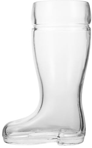 Alipis Glass Beer Boot Mug: Boot Cup Glassware Creative Transparent Glass Storage Container for Candy and Drinks Unique Barware for Home Entertaining 7.9X4.5X2 Inches