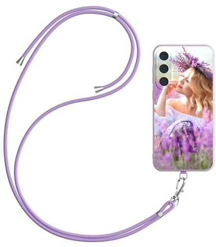 LQGBFCLK Handykette Personalisierte Handyhülle für Samsung Galaxy A50/A50s/A30s 4G, Handyhülle mit Band Kordel, Selbst Gestalten Hülle mit Mehreren Foto Bild Text, TPU Hülle mit Kette (Mehrfarbig)