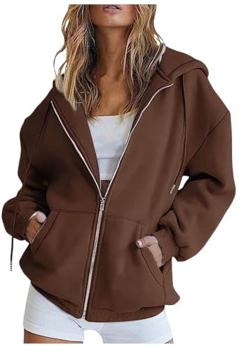 Veste Sport Femme Mi Saison Sweat À Capuche Sweats Zippé Manches Longues Décontracté Vetement Legere Printemps Jogging Chaude Zippée a Hoodie Pulls, Gilets Et De Gilet Sweatshirts Sweet,2-Bronze,XXXL