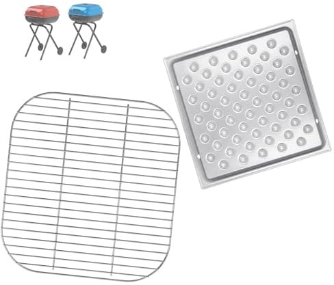 BQMAX Aschekanne und Grillrost für Americana 3000-4000 Serie Holzkohlegrills, 1040.8.001 Aschepfanne für Americana Walk-A-Bout, Sizzler, Swinger und Traveler Grill Ersatzteile 1040-8-001