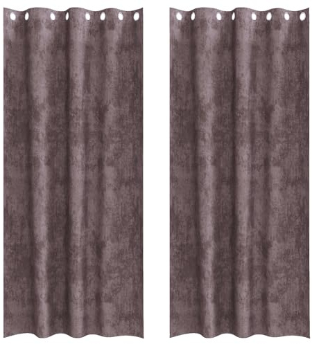 vidaXL Velvet Curtains with Curtains 2 pcs Brown 260 x 140 cm Velvet, Modern Velvet Curtains, Room Darkening, Thermal Insulation, Stylish Indoor Window Treatments, Functional Decor, Elegant Drapes