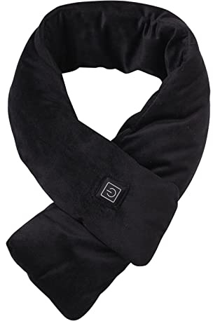 Neck Heating Pad USB, Heated Neck Wrap Rechargeable Neck Warmer with 3 Heat Levels, Electric USB Scarf for Relieving Migraine, Tension Headache, Headache (Black)