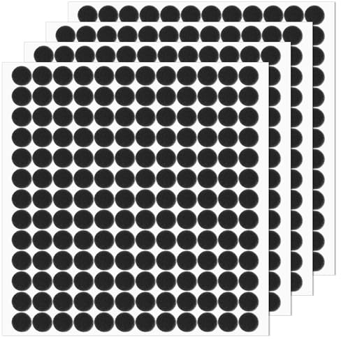 TIESOME 624Pcs Small Felt Pads for Coasters Bottom Dots, 0.39 Inch Self Adhesive Round Felt Pads Cabinet Door Bumpers Cushion Dots Furniture Pads Floor Protectors for Chair Legs Floors, Black