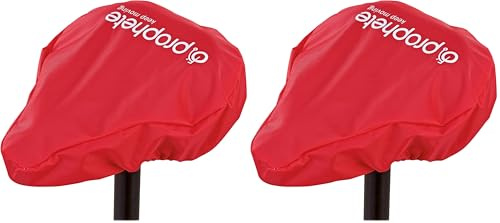 Prophete wasserabweisende Satteldecke – Schutz vor Nässe für alle gängigen Fahrradsättel, Universal Sattelüberzug für Fahrrad, Citybike & E-Bike, langlebiger Sattelschutz in neon rot (Packung mit 2)