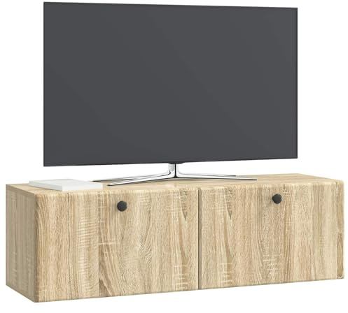 vidaXL Wandmontierter TV-Schrank 98 x 31 x 30 cm Sonoma-Eiche, Wohnzimmeraufbewahrung, moderner Schrank, Wand-TV-Ständer, rechteckiges Design, viel Platz, praktische Möbel