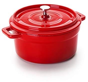 IBILI - Mini cocotte redonda roja 13x8 cm, Hierro fundido, Apta para induccion