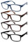 TBOC Gafas de Lectura Presbicia Vista Cansada - (Pack 4 Unidades) Graduadas +3.50 Dioptrías Montura de Pasta Azul Marrón Negra Carey Diseño Moda Hombre Mujer Unisex Lentes de Aumento Leer Ver Cerca