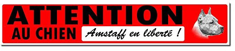 Autocollant.fr Attention au Chien Staff