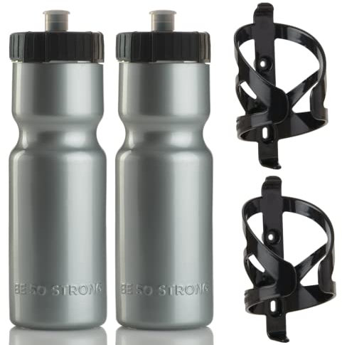 Strong 50 Bike Bottle Holder with Water Bottle – 2 Pack – 22 oz. BPA Free Bicicletta Borraccia a Pressione e plastica Durevole Holder Cage- Made in USA, Kl574p Sweatshirt - Bambini