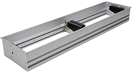 Kopp by ASA 939685013 ExitFLY Dual Einbaurahmen mit Klappmechanik zur Montage in Arbeitsplatten und Schreibtischen, ohne Kabelkanal, Rahmenausführung Aluminium, Einbaulänge 60 cm