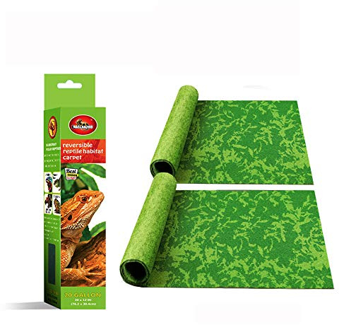 Mclanzoo - Alfombra para Reptiles, Forro de terrario de Mascotas, Alfombrilla para Jaula de Reptiles, sustrato para Serpientes, Camaleones, Geckos y Cocina (2 Hojas) con Pinzas de alimentación