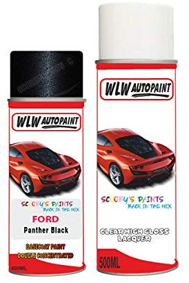 Gift Plaques UK Aerosol Spray Paint For Ford Panther Black Double Concentrated Basecoat With Lacquer