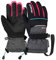 Reusch Connor R-TEX XT Junior warme, wasserdichte, Winddichte und atmungsaktive Winterhandschuhe Fingerhandschuhe Skihandschuhe für Kinder Kids Jugendliche Mädchen und Jungen, schwarz-grau-pink, 4,5