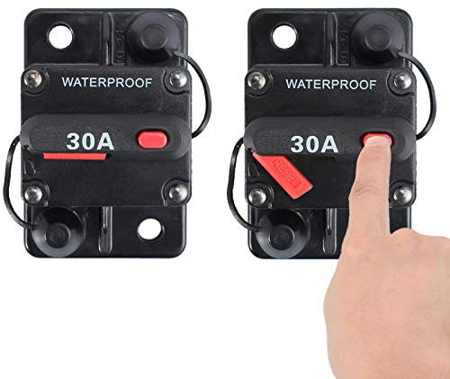 Interruttore di circuito marittimo 12V-24V 30A, interruttore del fusibile di viaggio audio per barche marine per montaggio su superficie