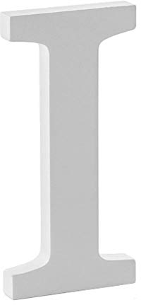 Libetui 20cm große Buchstabe I Dekobuchstabe I für Haus Dekoration Wohnzimmer Kinderzimmer Deko Geburtstag Party Hochzeit Café Home Deko Farbe Weiß freistehend bemalbar