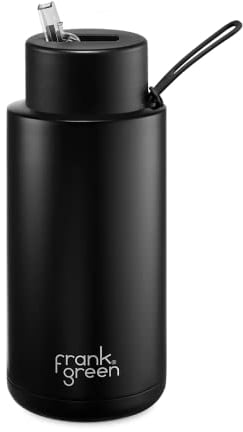 Frank Green Midnight Wiederverwendbare Flasche mit Strohhalm-Deckel, Keramikfutter, 1 Stück