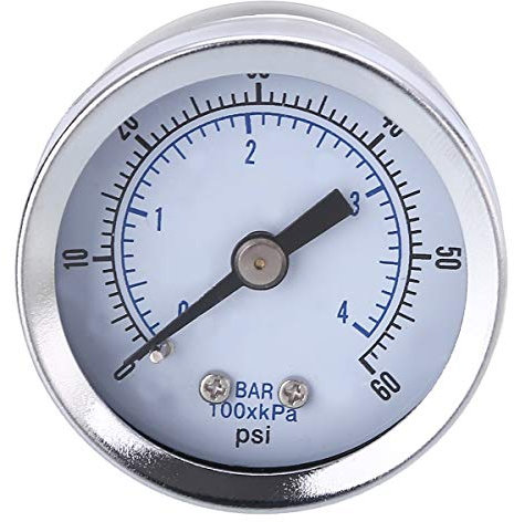 60 PSI Luftdruckmessgerät, digitales Messgerät, Luftkompressor-Messgerät, 1/8 Zoll NPT Rückhalterung mit 3,8 cm Gesicht Hydraulikmessgerät Werkzeug