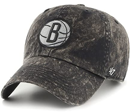 47 NBA Gamut Adjustable Clean Up Hat, Adult One Size Fits All, Brooklyn Netze, Schwarz, Einheitsgr��e