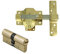 Amig - Set di Sicurezza Serratura in Acciaio e Cilindro in Ottone Abbinati per Porte in Legno, Mod. 1PLUS, 70 mm (35-35), Aumenta la Sicurezza della tua Casa, Acciaio Dorato