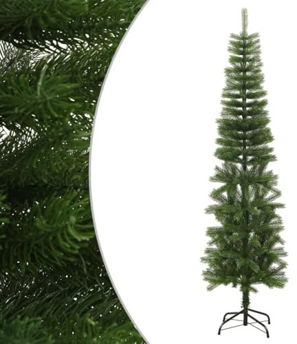 vidaXL Artificial Slim Christmas Tree with Stand 210 cm PE