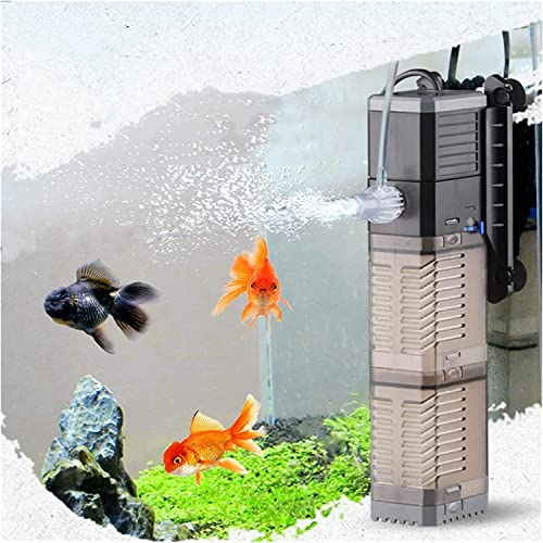 Tigerlily Enterprises 8w 4-in-1 Internal Aquarium Filter – 600L/H Submersible Water Pump, Oxygen Aerator & Wave Maker for 50-70L Freshwater & Saltwater Tanks