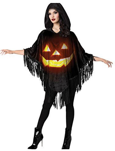 horror-shop Kürbisgesicht Halloween Poncho