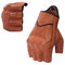 Fingerlose Handschuhe Herren,Motorrad Handschuhe Herr,Motorradhandschuhe Lederhandschuhe,Halber Finger Ungefüttert Motorrad Outdoor Autohandschuhe (Sattel braun, L)