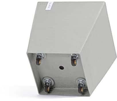 Ecopots Rotterdam Pot de fleurs à roulettes en plastique recyclé Blanc/gris 50 x 50 cm Grand carré Arrosage Pot de fleurs moderne pour l'intérieur et l'extérieur