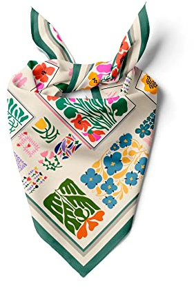 dscarf Damen-Halstuch 55cm x 55cm Square Unisex Stirnband Schal Bandana Hals Kopftuch Atmungsaktiv (Blühendes Design 7)