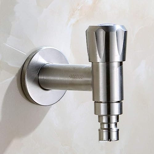 CASOTA Robinets de Bain muraux en Acier Inoxydable Eau Froide Robinet d'évier de Salle de Bain Levier Rotatif Jardin se Laver Les Mains