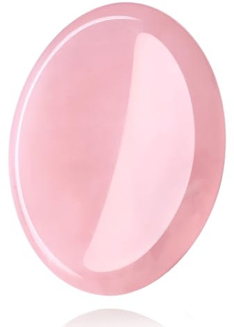 XIANNVXI Rose Quartz Crystal Worry Stone,Polished Thumb Stone for Anxiety Relief,Healing Gemstone Reiki Rose Quartz Crystal Oval Stone Meditation Accessories