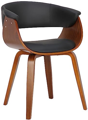 CLP Esszimmerstuhl Bruce mit Kunstlederbezug, Holzgestell, in stilvollem Design für Esszimmer oder Küche | Sessel bis 150 kg belastbar, Farbe:schwarz