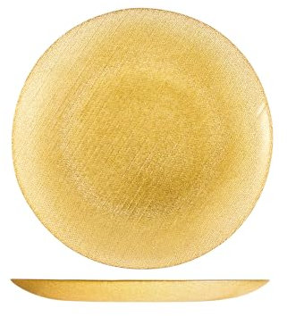 H&H Set 6 Piatti Piani Charme Gold Glitter Cm 28