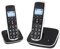 Duo-Telefone, 2 Schwarze schnurlose Telefone modern, hintergrundbeleuchtetes Display, Freisprecheinrichtung