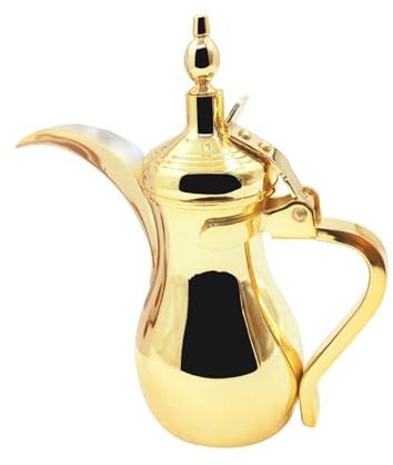 Arabic Coffee Pot Coffee Pot Dallahs Stainless Steel Water Jug Saudi Coffee Pot Luxury Style for Eid Mubarak BBQ, 700ml