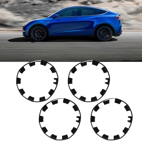 Jiawu 20 Zoll Felgenschutz für Model Y 2021-2023, Radschutz-Felgenschutz-Zierring, Radnaben-Felgenabdeckung Vorbeugung von Hautausschlägen, Snap-Installation, Glänzendes