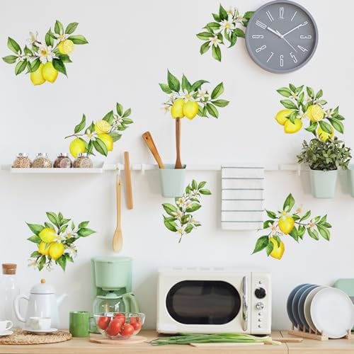 Buer Homie Decalcomanie da parete, motivo limone Peel and Stick adesivi per cucina, MN008